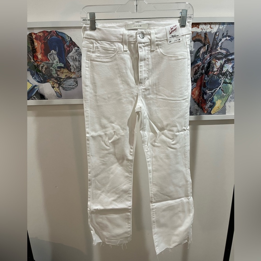 Cropped White Denim Jeans